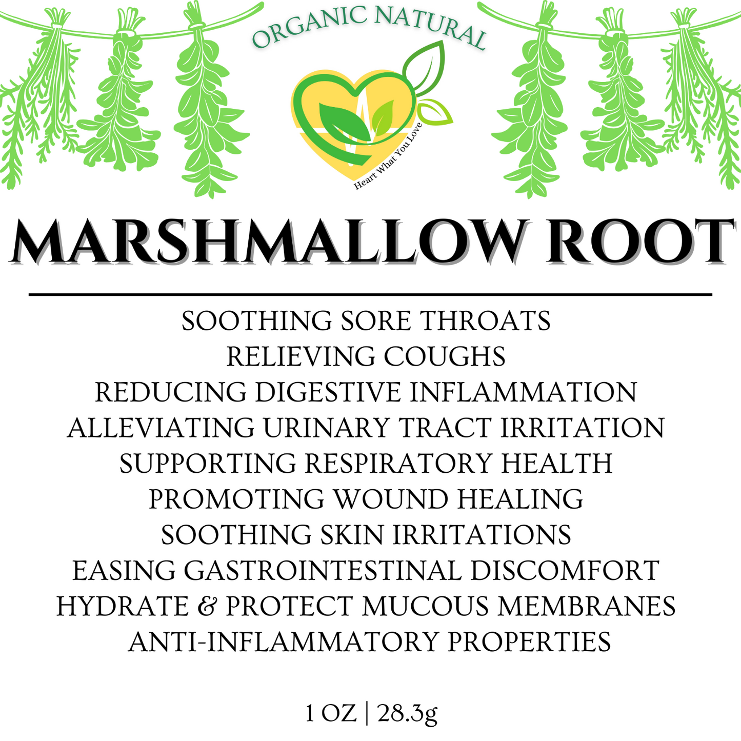 Marshmallow Root Powder Organic Dry Root Herb Natural 28.3g Certified Kosher