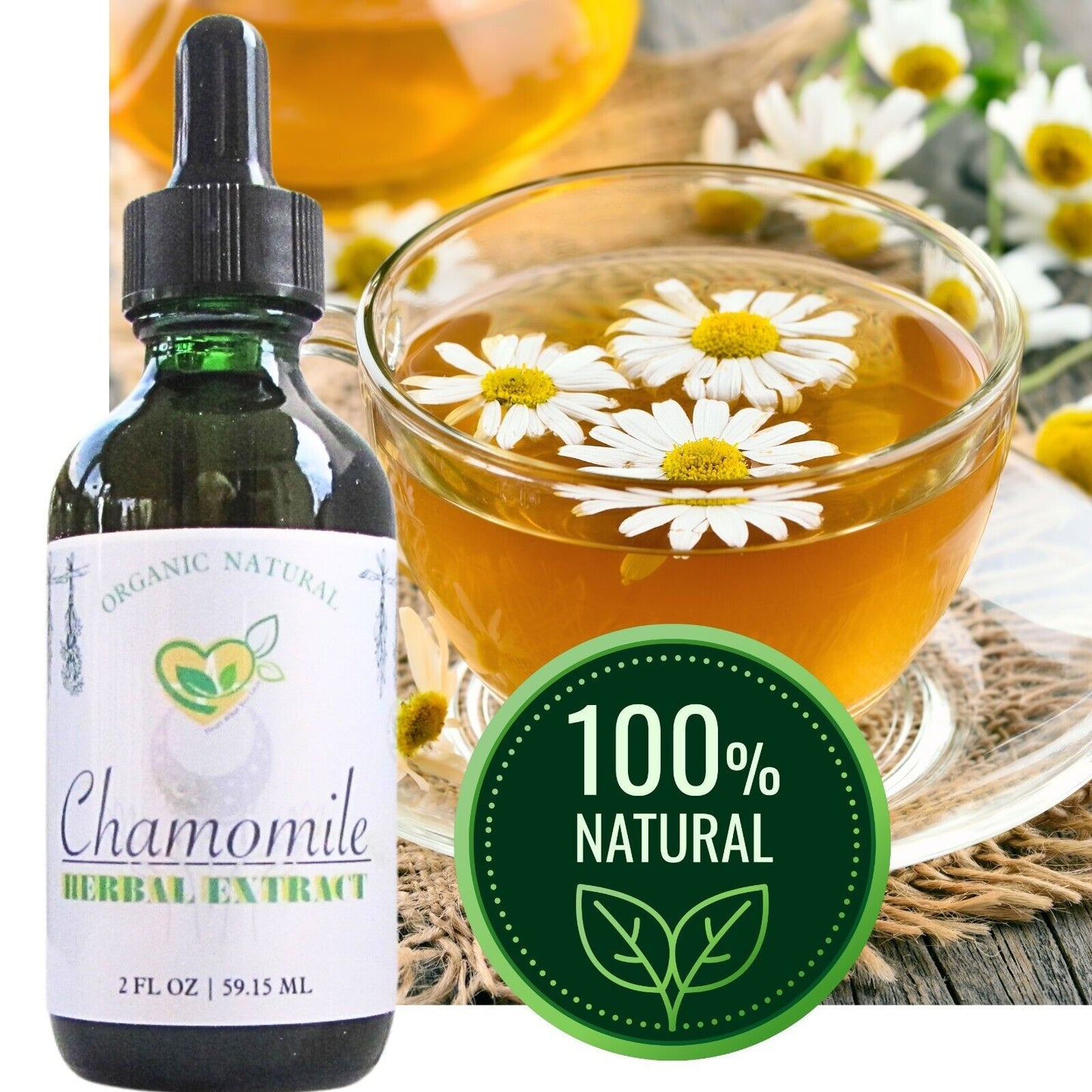 Chamomile Extract Non-Alcohol Tincture Organic Liquid Herbal Drops PlantBase 2Oz