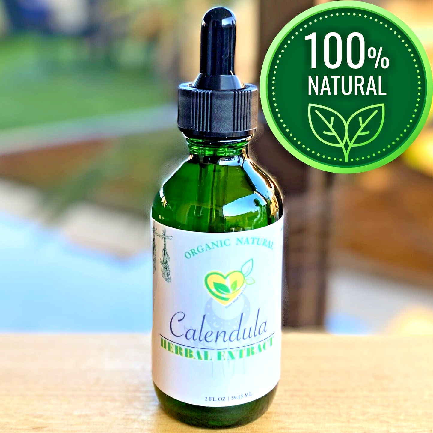 Calendula Extract Non-Alcohol Tincture Liquid Drops Digestive Skin 2 OZ Non-GMO