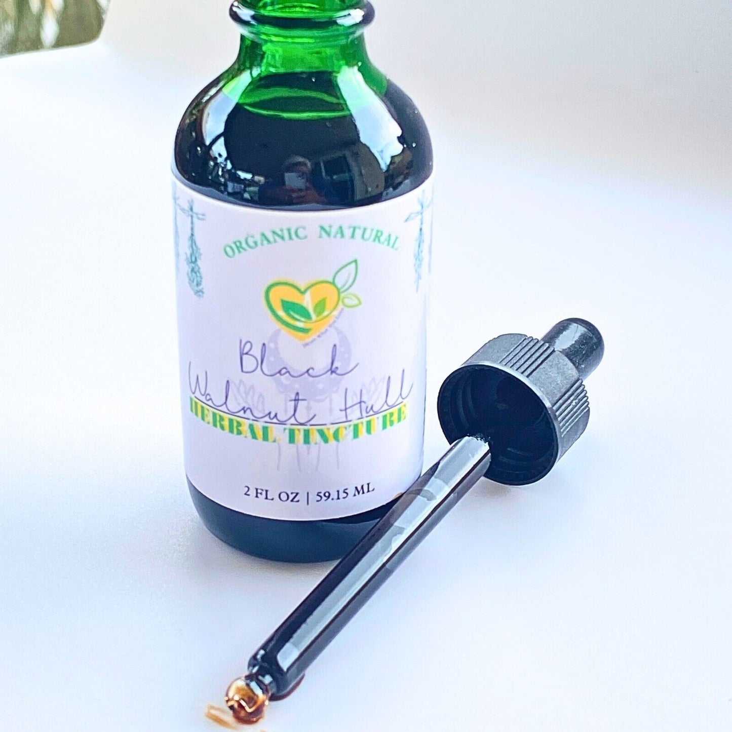 Black Walnut Hull Tincture Organic Liquid Herbal Drops 2 OZ Anti-Parasitic Pure