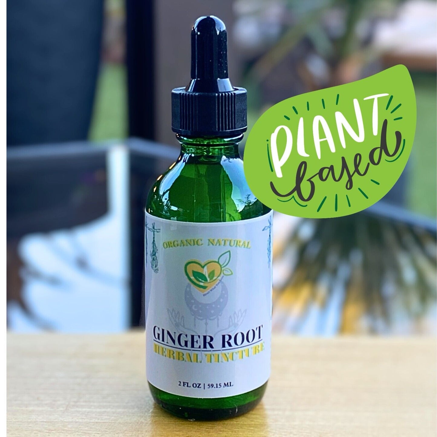 Ginger Root Tincture Organic Liquid Herbal Drops 2 FL OZ Natural Nausea Relief