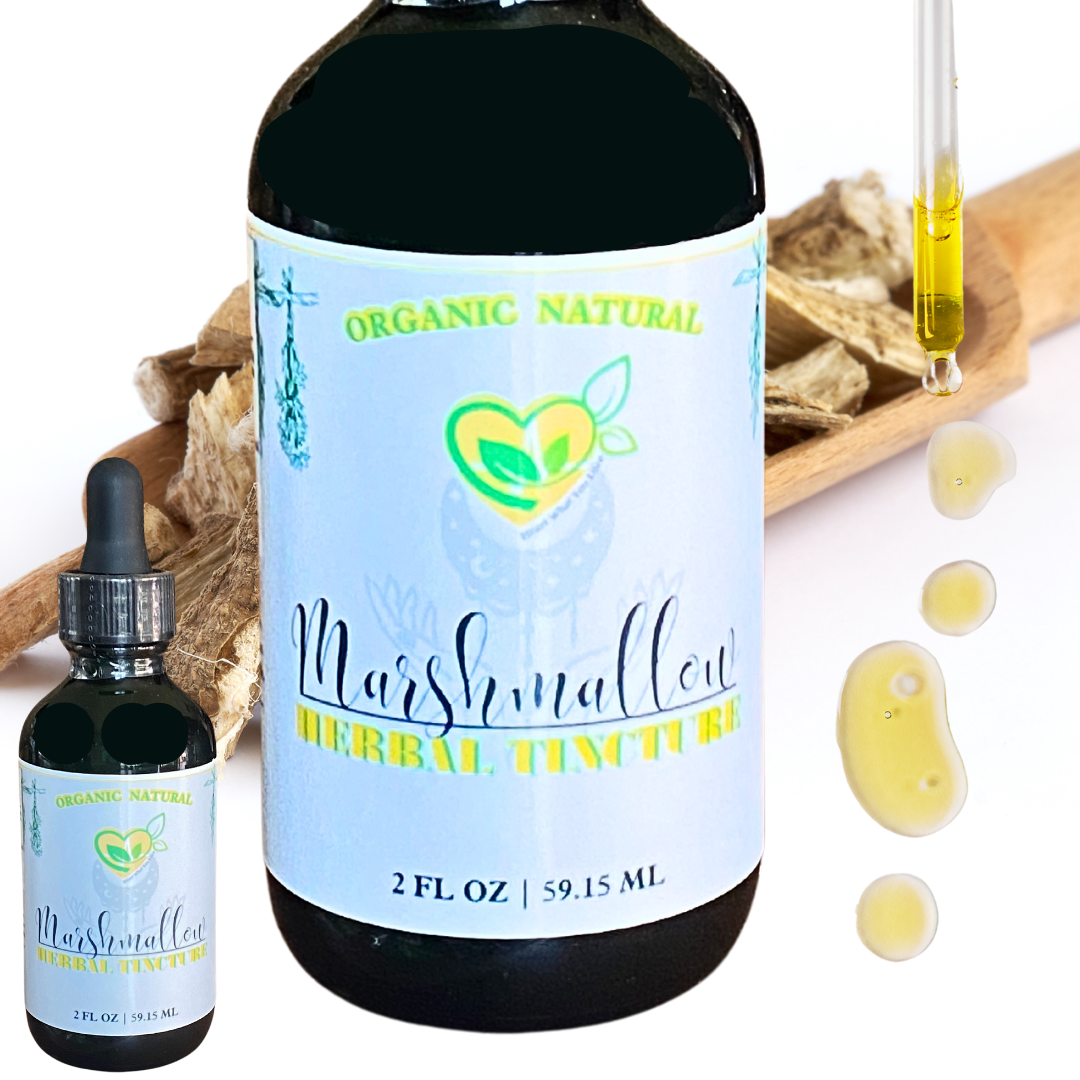 Marshmallow Leaf & Root Tincture Natural Liquid Herbal Drops 2oz Breath Gut