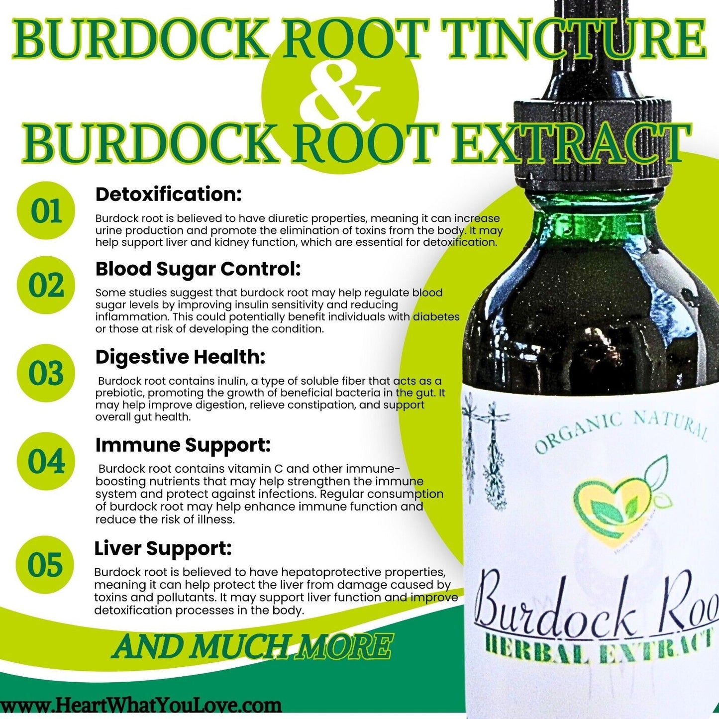 Burdock Root Extract Non-Alcohol Tincture Liquid Herbal Drops Natural DETOX 2oz