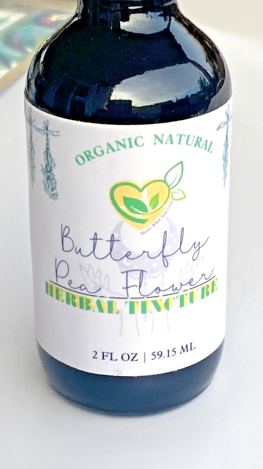 Butterfly Pea Flower Tincture Organic Liquid Herbal Drops 2 oz Anxiolytic Tonic