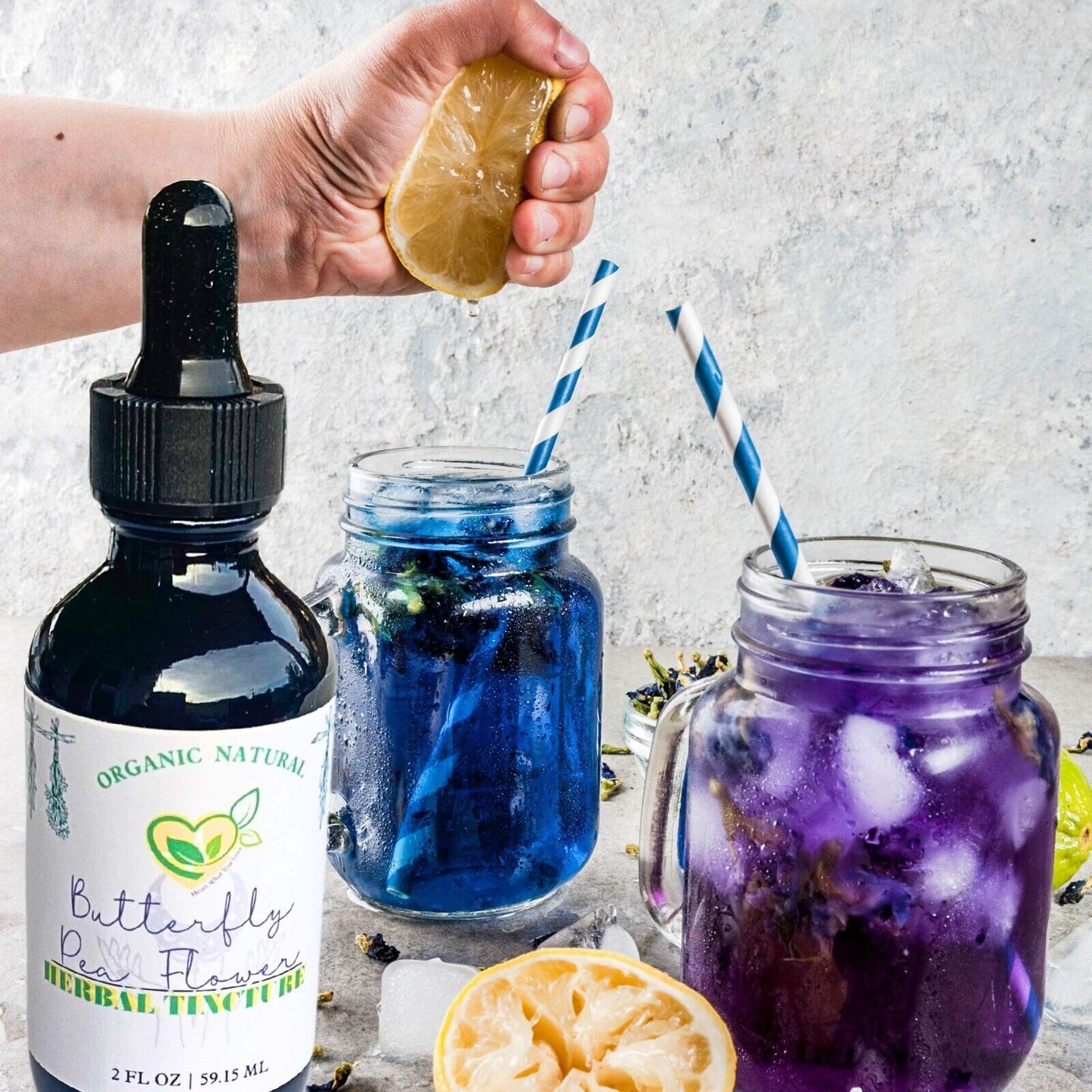 Butterfly Pea Flower Tincture Organic Liquid Herbal Drops 2 oz Anxiolytic Tonic