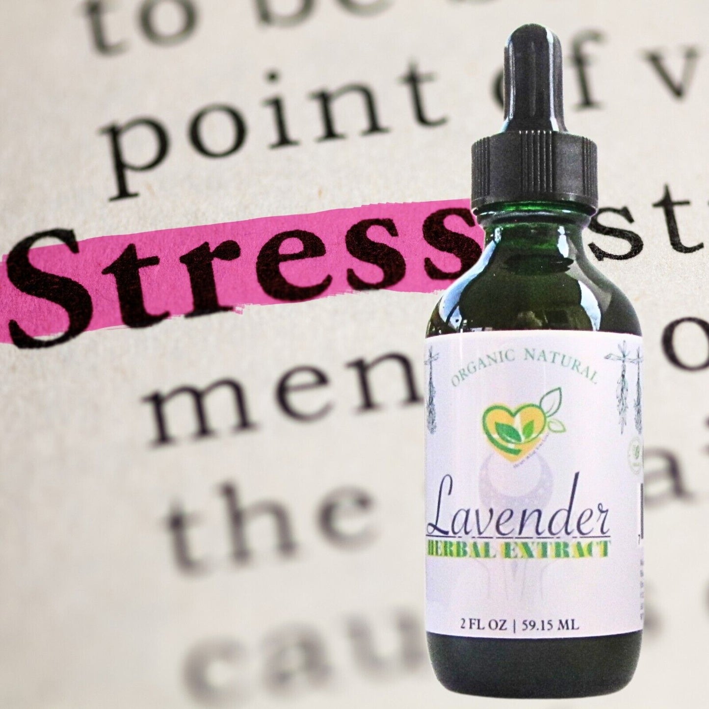 Lavender Extract Organic Non-Alcohol Liquid Herbal Drops Natural Calm Stress 2oz