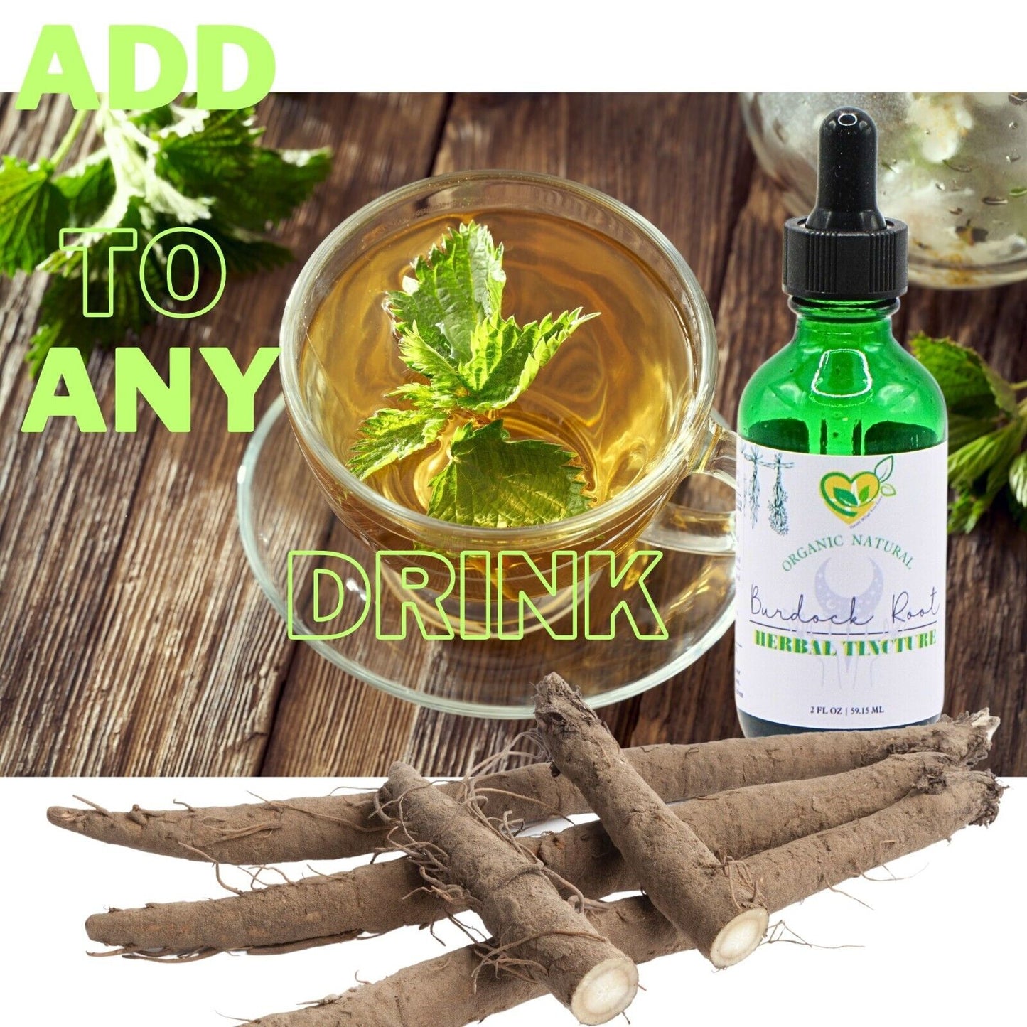 Organic Burdock Root Tincture Mega Liquid Drops Herbal Extract DETOX Plant-Base