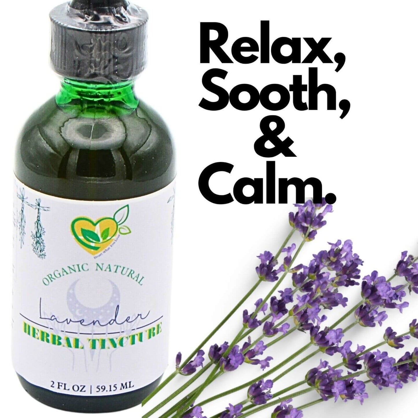 Lavender Tincture Organic Max Strength Liquid Herb Drops Natural Calm Stress 2oz