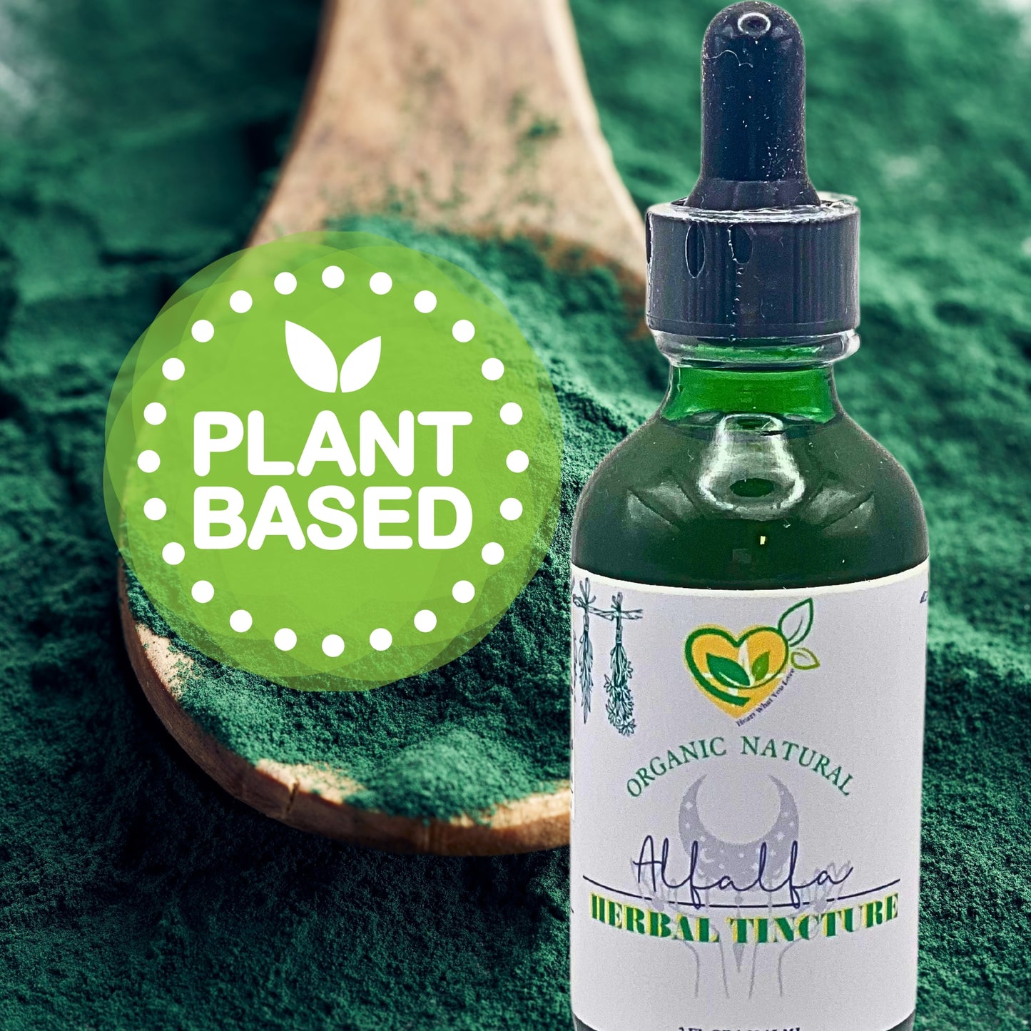 Alfalfa Tincture Organic Liquid Herbal Drops Natural Plant-base 2oz Green Power Supplement