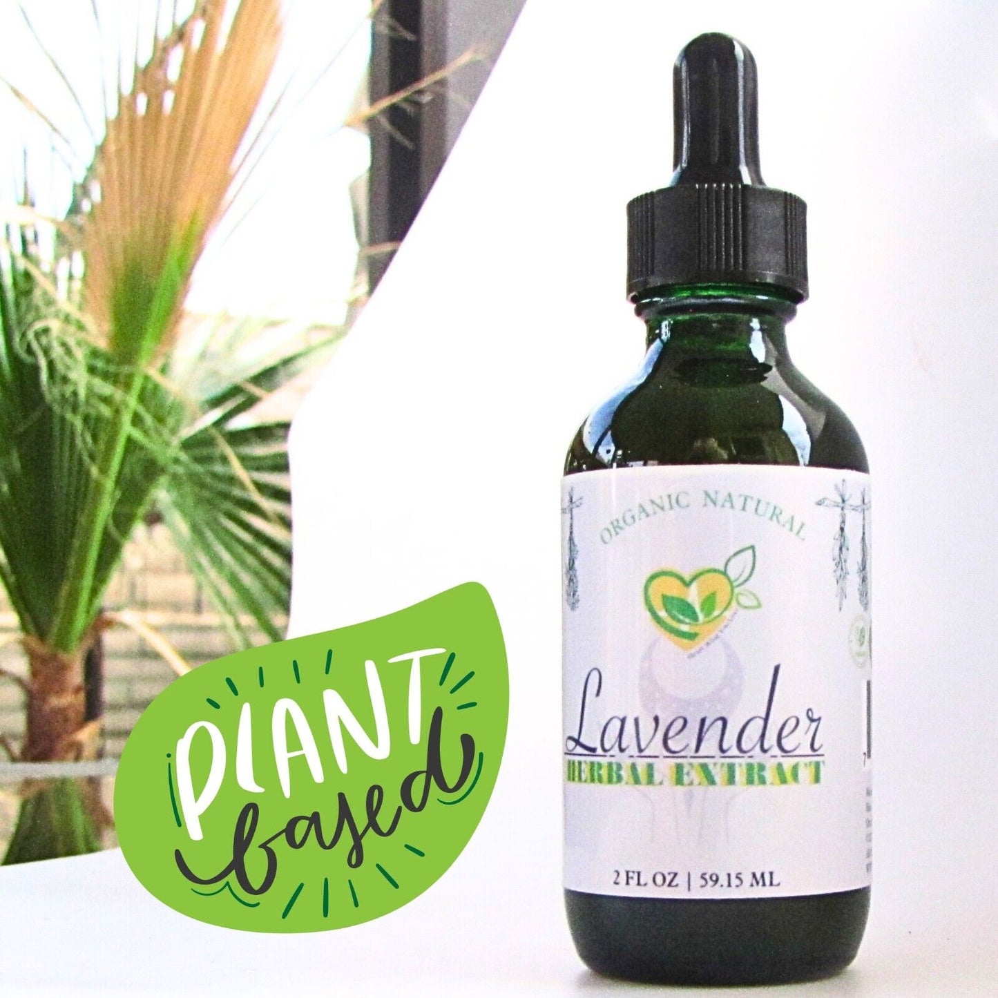 Lavender Extract Organic Non-Alcohol Liquid Herbal Drops Natural Calm Stress 2oz