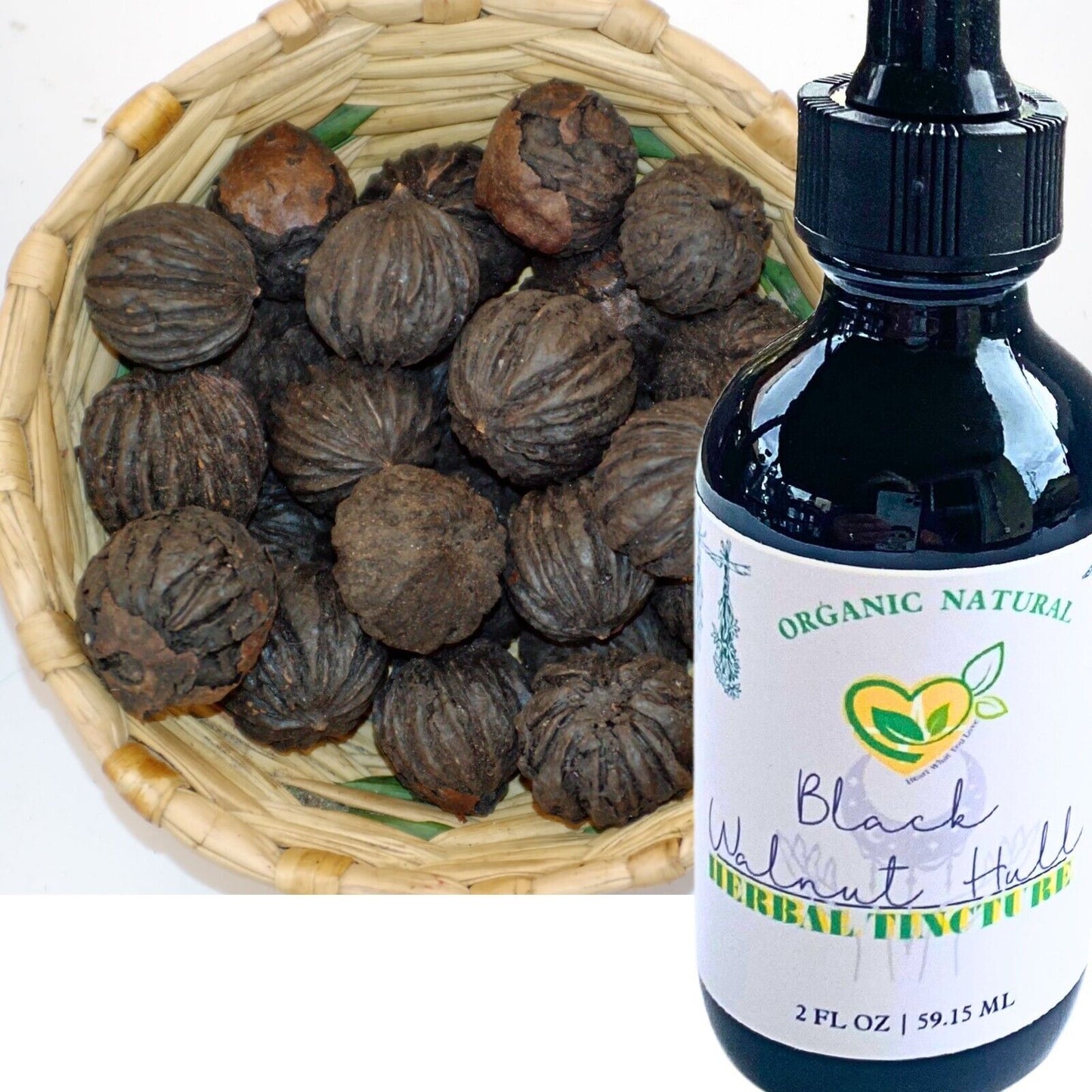 Black Walnut Hull Tincture Organic Liquid Herbal Drops 2 OZ Anti-Parasitic Pure