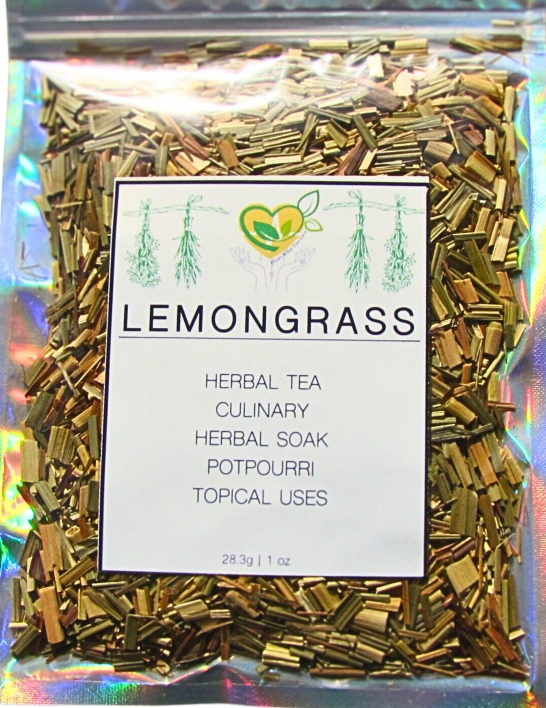 Lemongrass Cut & Sifted USDA Certified Organic Natural 28.3g Zesty Herb 1 OZ Bag